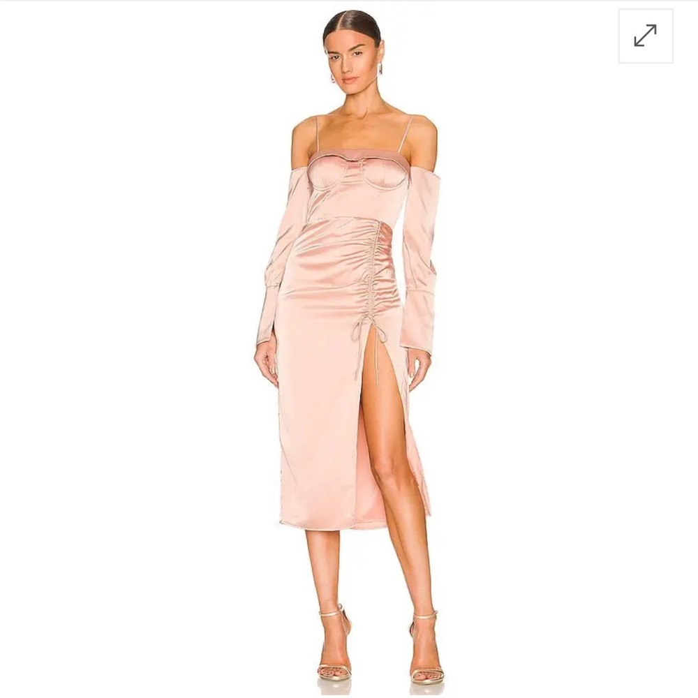 REVOLVE x Camilla Coelho Karin Midi Dress Women’s XS Pink Champagne NWOT